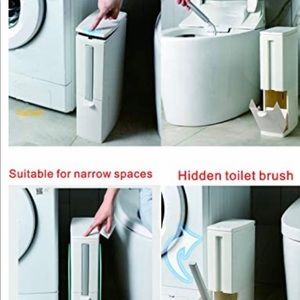 NEW CQ 2in1 rectangle waste can with toilet brush